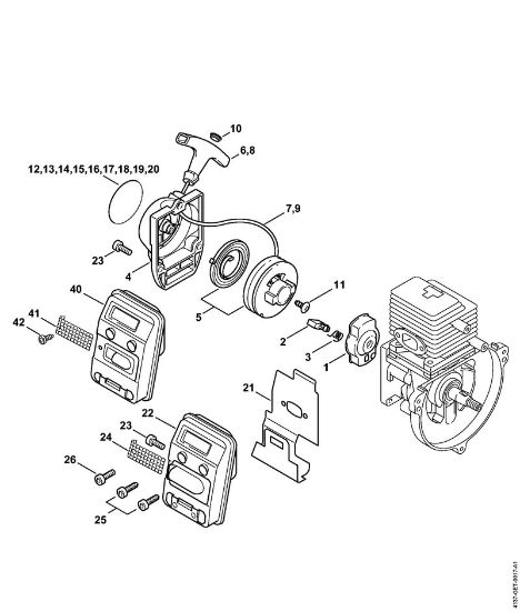 Foices a motor (FS) FS 80 R Dispositivo de arranque, Silenciador da marca Stihl