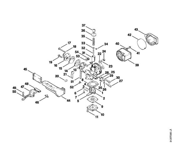 Foices a motor (FS) FS 80 RE Carburador, Filtro de ar da marca Stihl