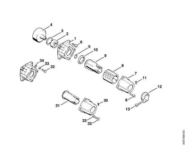 Foices a motor (FS) FS 81 Caixa da embreagem da marca Stihl