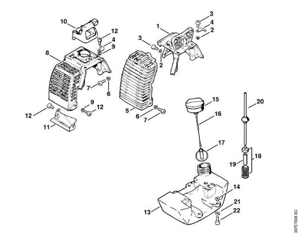 Foices a motor (FS) FS 81 Cobertura, Tanque de combustivel da marca Stihl
