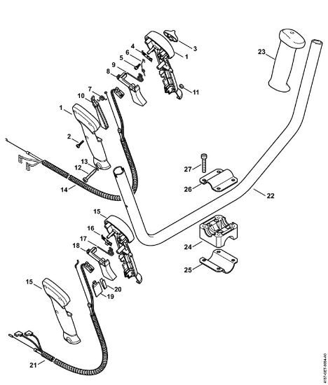 Foices a motor (FS) FS 85 Cabo para duas mãos USA, CDN, BR, PRC da marca Stihl