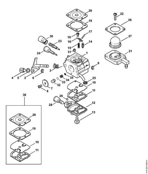 Foices a motor (FS) FS 85 Carburador 4137/23 BR da marca Stihl