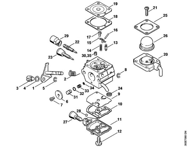 Foices a motor (FS) FS 85 Carburador C1Q-S80 BR (41.2017) da marca Stihl