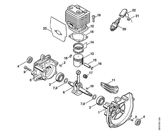 Foices a motor (FS) FS 88 Caixa da cambota, Cilindro da marca Stihl