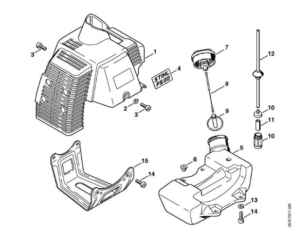 Foices a motor (FS) FS 88 Cobertura da marca Stihl