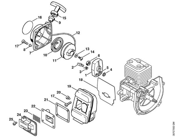 Foices a motor (FS) FS 88 Dispositivo de arranque, Silenciador da marca Stihl