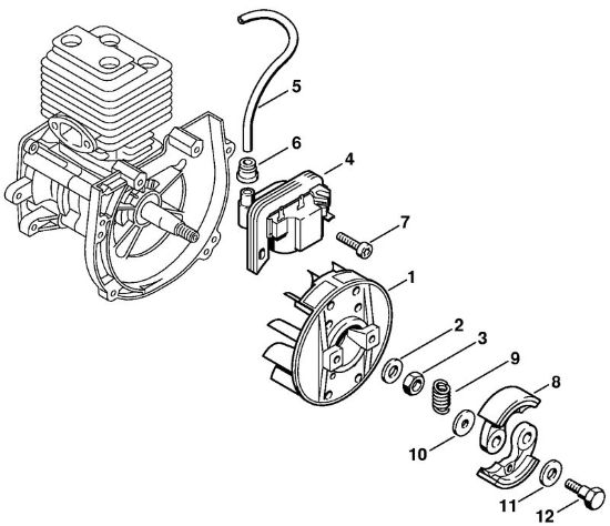 Foices a motor (FS) FS 88 Sistema de ignição, Embreagem da marca Stihl