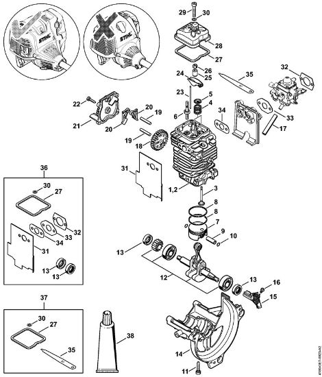 Foices a motor (FS) FS 89 Mecanismo propulsor diâm.  38 mm da marca Stihl