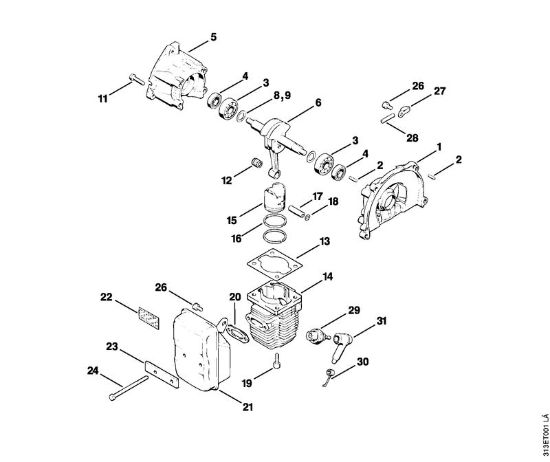 Foices a motor (FS) FS 90 - 4117 Caixa da cambota, Cilindro da marca Stihl