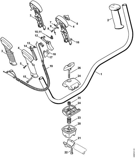 Foices a motor (FS) FS 90 - 4180 Cabo para duas mãos da marca Stihl