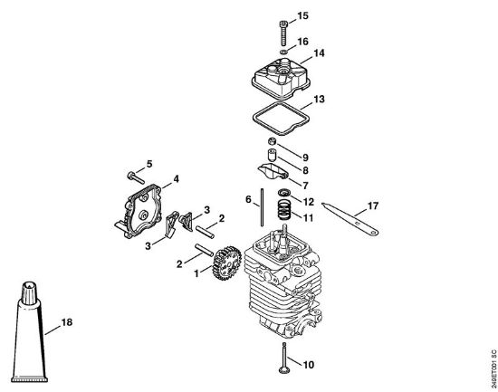 Foices a motor (FS) FS 90 - 4180 Comando da válvula da marca Stihl