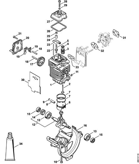 Foices a motor (FS) FS 90 - 4180 Mecanismo propulsor diâm.  38 mm da marca Stihl