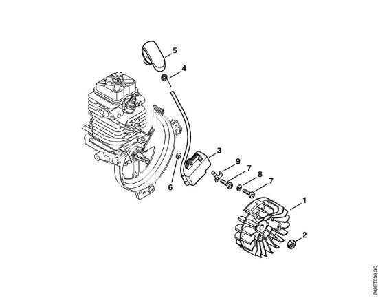 Foices a motor (FS) FS 90 - 4180 Sistema de ignição da marca Stihl