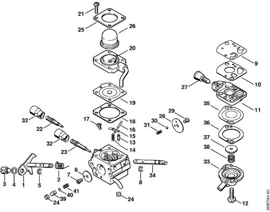 Foices a motor (FS) FS 90 R - 4180 Carburador C1Q-S110 (43.2008) da marca Stihl
