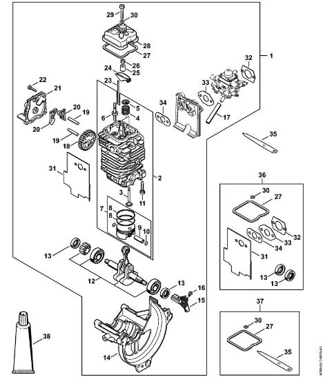 Foices a motor (FS) FS 91 R Mecanismo propulsor diâm.  38 mm da marca Stihl
