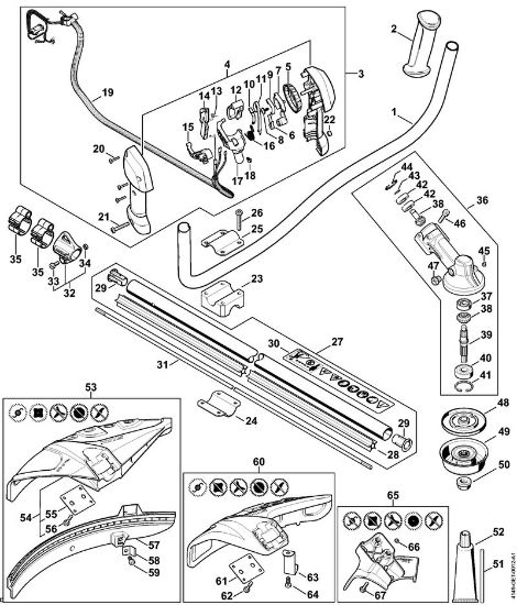 Foices a motor (FS) FS 94 C-E Cabo para duas mãos, Haste, Engrenagem da Numero da máquina 516962085 da marca Stihl