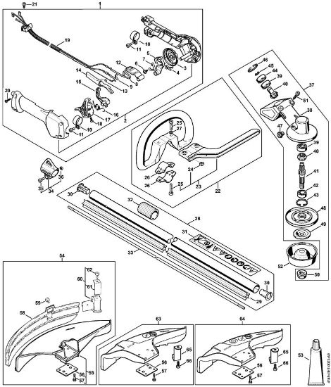 Foices a motor (FS) FS 94 RC-E Cabo de manejo, Haste, Engrenagem até a Numero da máquina 514309587 da marca Stihl