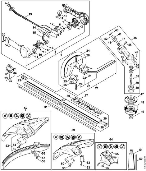 Foices a motor (FS) FS 94 RC-E Cabo de manejo, Haste, Engrenagem da Numero da máquina 516962085 da marca Stihl