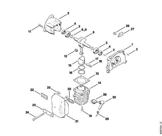 Foices a motor (FS) FS 96 Caixa da cambota, Cilindro da marca Stihl