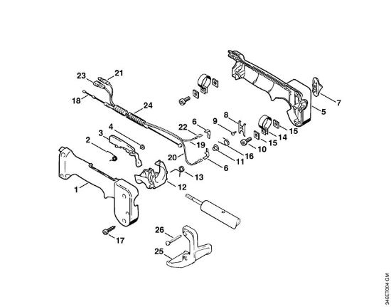Foices a motor portáteis nas costas (FR) FR 106 Cabo de manejo da marca Stihl