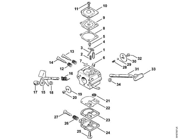 Foices a motor portáteis nas costas (FR) FR 106 Carburador C1S-S1 da marca Stihl