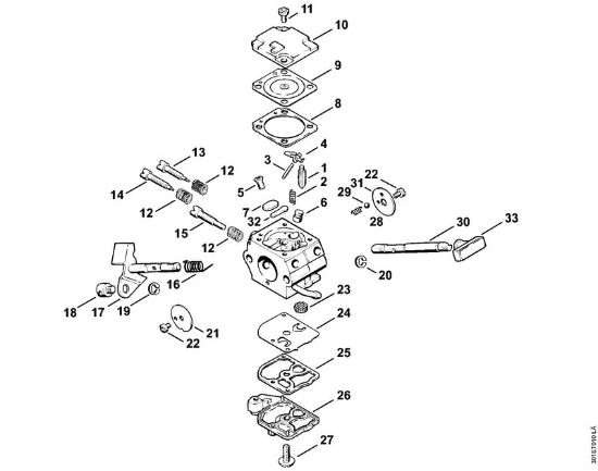 Foices a motor portáteis nas costas (FR) FR 106 Carburador SK5, C1Q-SK5 da marca Stihl