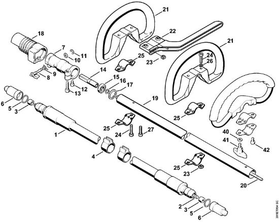 Foices a motor portáteis nas costas (FR) FR 106 Eixo Flexivel, Cabo circular da marca Stihl