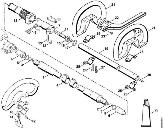 Foices a motor portáteis nas costas (FR) FR 108 Eixo Flexivel, Cabo circular da marca Stihl