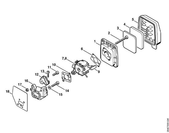 Foices a motor portáteis nas costas (FR) FR 108 Filtro de ar da marca Stihl