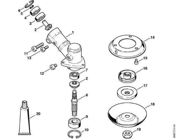 Foices a motor portáteis nas costas (FR) FR 125 SEA Engrenagem FR 125, FR 135 da marca Stihl