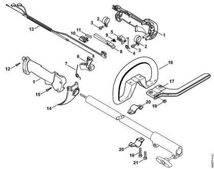 Foices a motor portáteis nas costas (FR) FR 130 T Cabo de manejo da marca Stihl