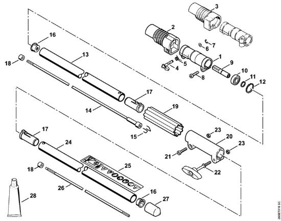 Foices a motor portáteis nas costas (FR) FR 130 T Haste da marca Stihl