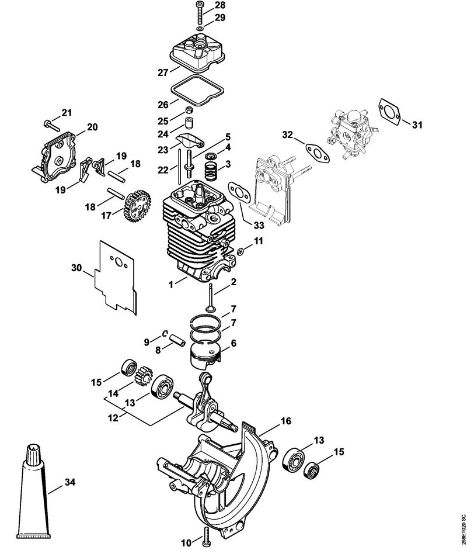 Foices a motor portáteis nas costas (FR) FR 130 T Mecanismo propulsor diâm.  43 mm da marca Stihl