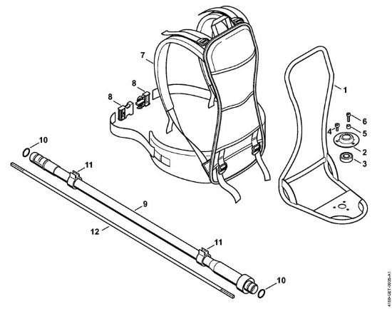 Foices a motor portáteis nas costas (FR) FR 131 T Quadro de suporte, Eixo Flexivel da marca Stihl