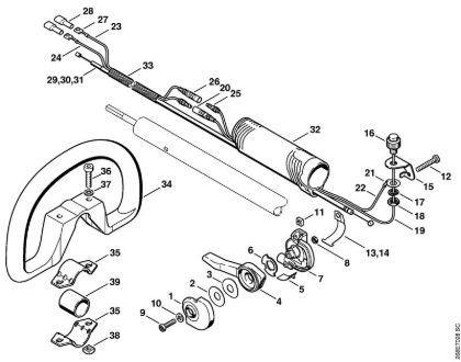 Foices a motor portáteis nas costas (FR) FR 135 SEA Cabo da mão da marca Stihl