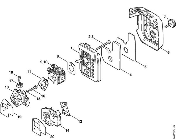 Foices a motor portáteis nas costas (FR) FR 145 SEA Filtro de ar FR 135, 145 da marca Stihl