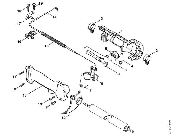 Foices a motor portáteis nas costas (FR) FR 350 Cabo de manejo (09.2003) da marca Stihl