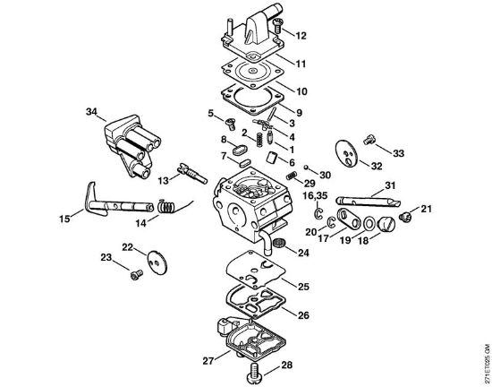 Foices a motor portáteis nas costas (FR) FR 450 Carburador C1Q-S34 FR 450 (46.2003) da marca Stihl