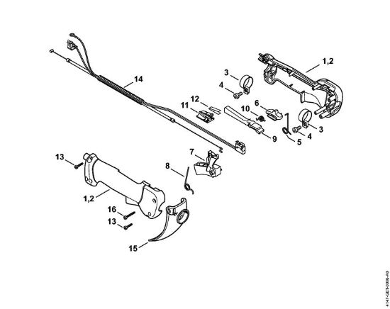 Foices a motor portáteis nas costas (FR) FR 460 TC-EM Cabo de manejo (18.2015) da marca Stihl