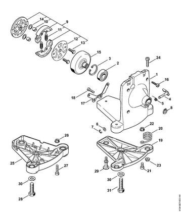 Foices a motor portáteis nas costas (FR) FR 480 (4128) Caixa da embreagem da marca Stihl