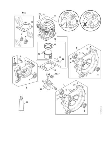 Imagem de Caixa da cambota, Cilindro FR 460, FR 480 FR 480 C-E (4147)