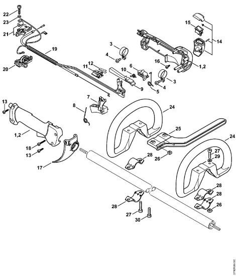 Foices a motor portáteis nas costas (FR) FR 480 C-F (4128) Cabo de manejo FR 480 C da marca Stihl