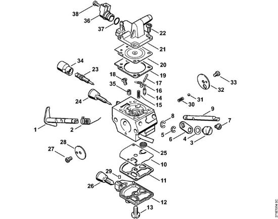 Foices a motor portáteis nas costas (FR) FR 480 C-F (4128) Carburador C1Q-S159 FR 480 C da marca Stihl