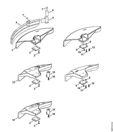 Foices a motor portáteis nas costas (FR) FR 480 C-F (4128) Protecção da marca Stihl
