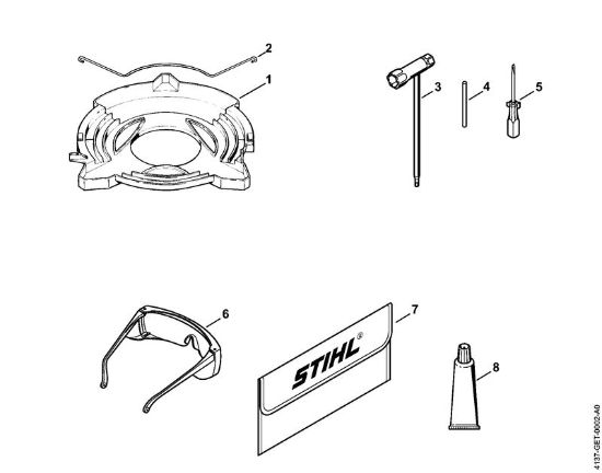 Foices a motor portáteis nas costas (FR) FR 85 Protecção de transporte, Ferramentas da marca Stihl
