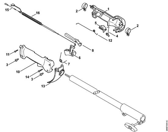 Foices a motor portáteis nas costas (FR) FR 85 T Cabo de manejo (24.2002) da marca Stihl
