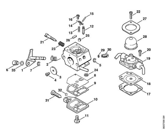 Foices a motor portáteis nas costas (FR) FR 85 T Carburador C1Q-S28, C1Q-S41 da marca Stihl