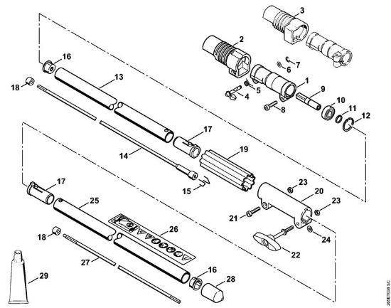 Foices a motor portáteis nas costas (FR) FR 85 T Haste FR 85 T da marca Stihl