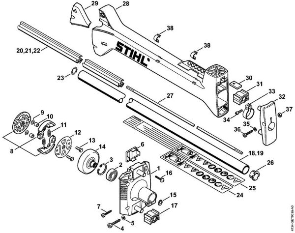 Roçadeiras (FS) FS 350 Caixa da embreagem, Haste da marca Stihl
