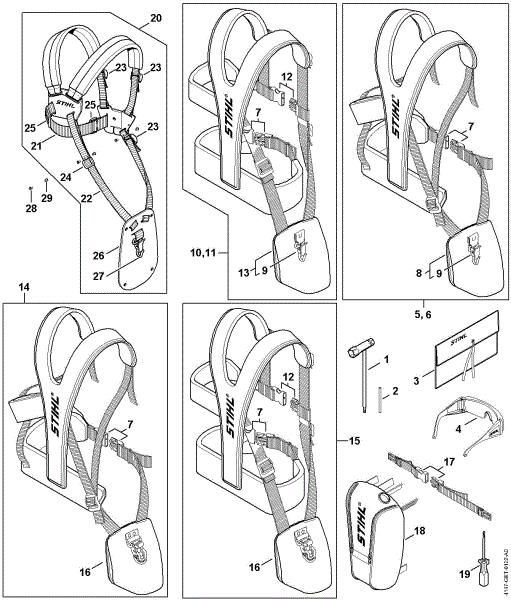 Imagem de Ferramentas, Cinto duplo para os ombros FS 410 C-E